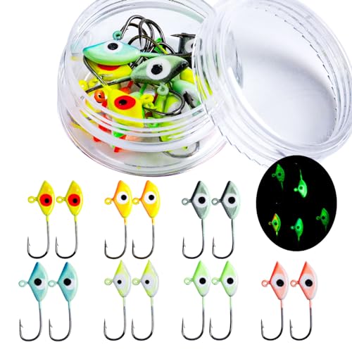 Goture Ice Fishing Jigs,Ice Fishing Lures and Jigs,Walleye Fishing Lures Crappie Jigs,Ice Fishing Bait Ice Fishing Kit for Crappie Panfish Walleye Bluegill Pike Perch Trout Bass Ice Fishing Gear