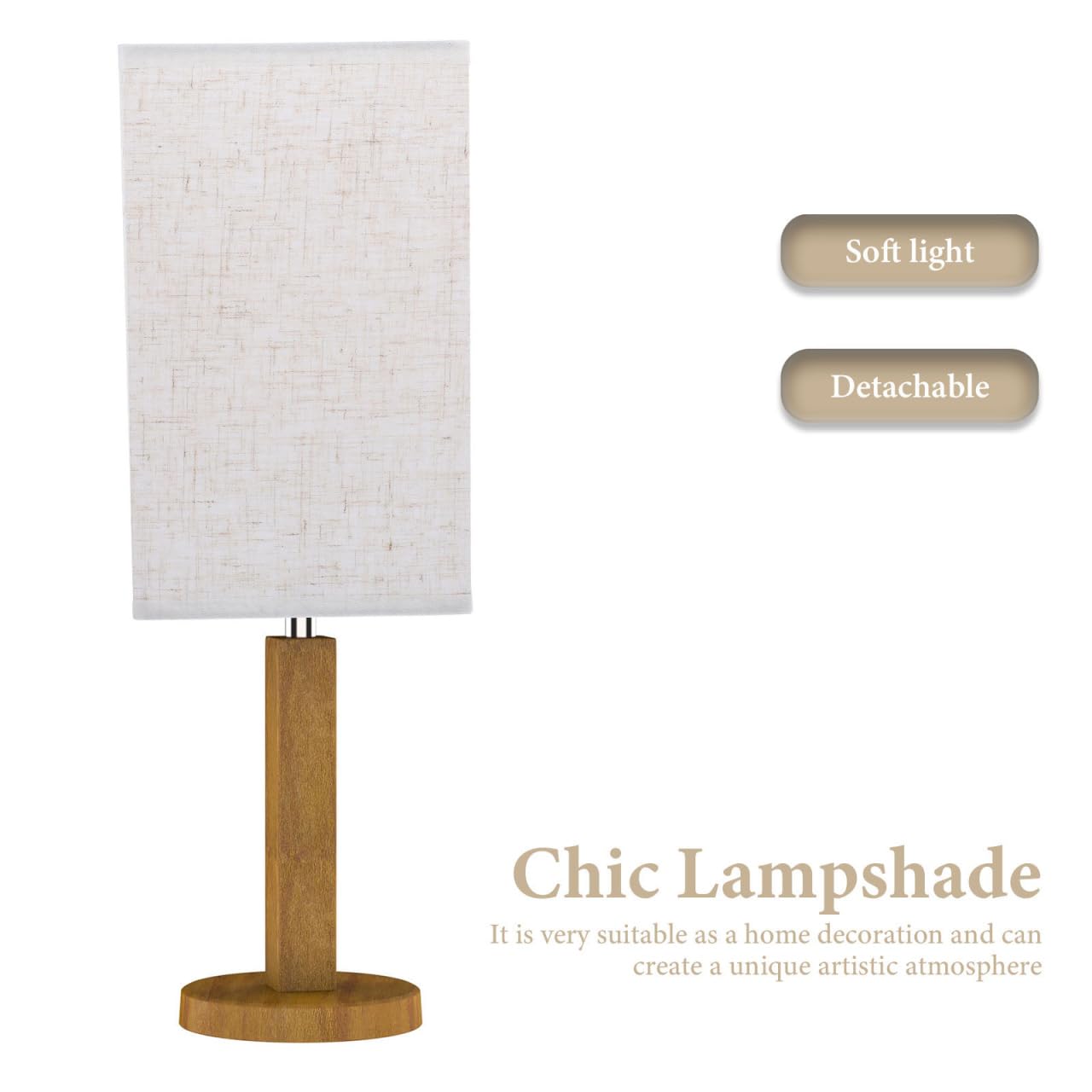 LABRIMP Square Linen Lampshade 7.8X7.8 Inch Cloth Art Lamp Shade