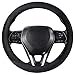 SEG Direct Car Steering Wheel Cover for F-150 Tundra Range Rover 15.25-16 inch, Warm Plush, Summer Winter, Black