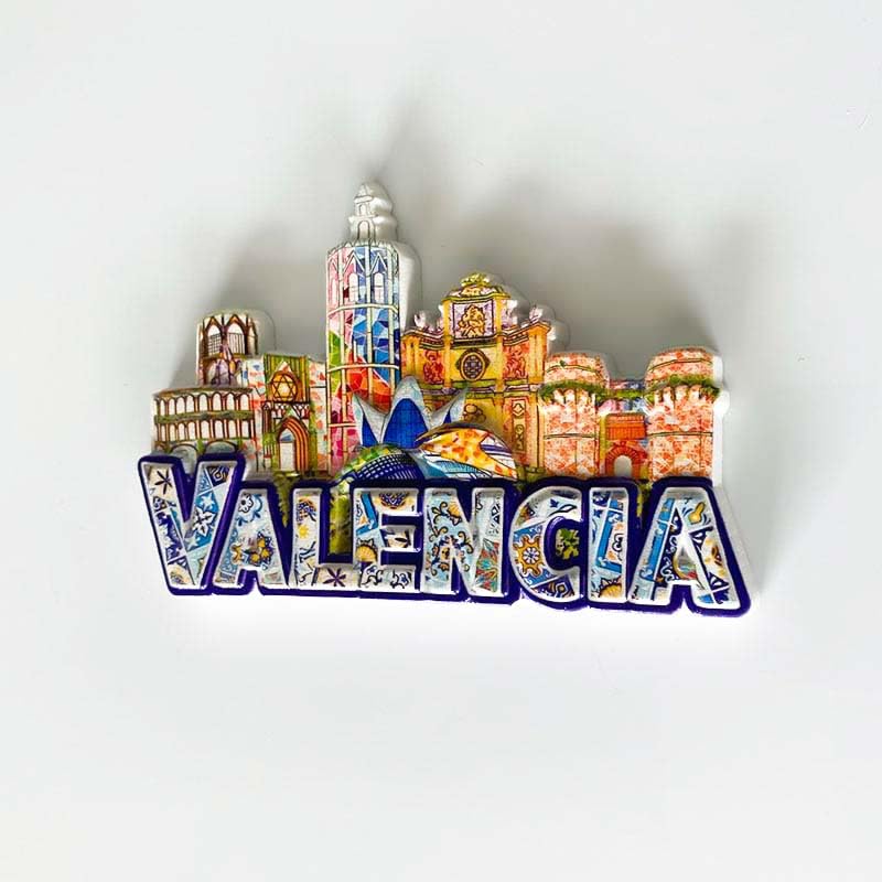 Imán decorativo de resina Valencia España 4 x 2 x 6 in miniatura 3
