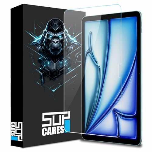 Image of SupCares Tempered Glass for iPad Air M4, M3, M2 and iPad Air (6th, 7th Generation) (11 Inch) With Installation Kit | Military-Grade Gorilla Screen Protector | Edge to Edge Coverage | Transparent
