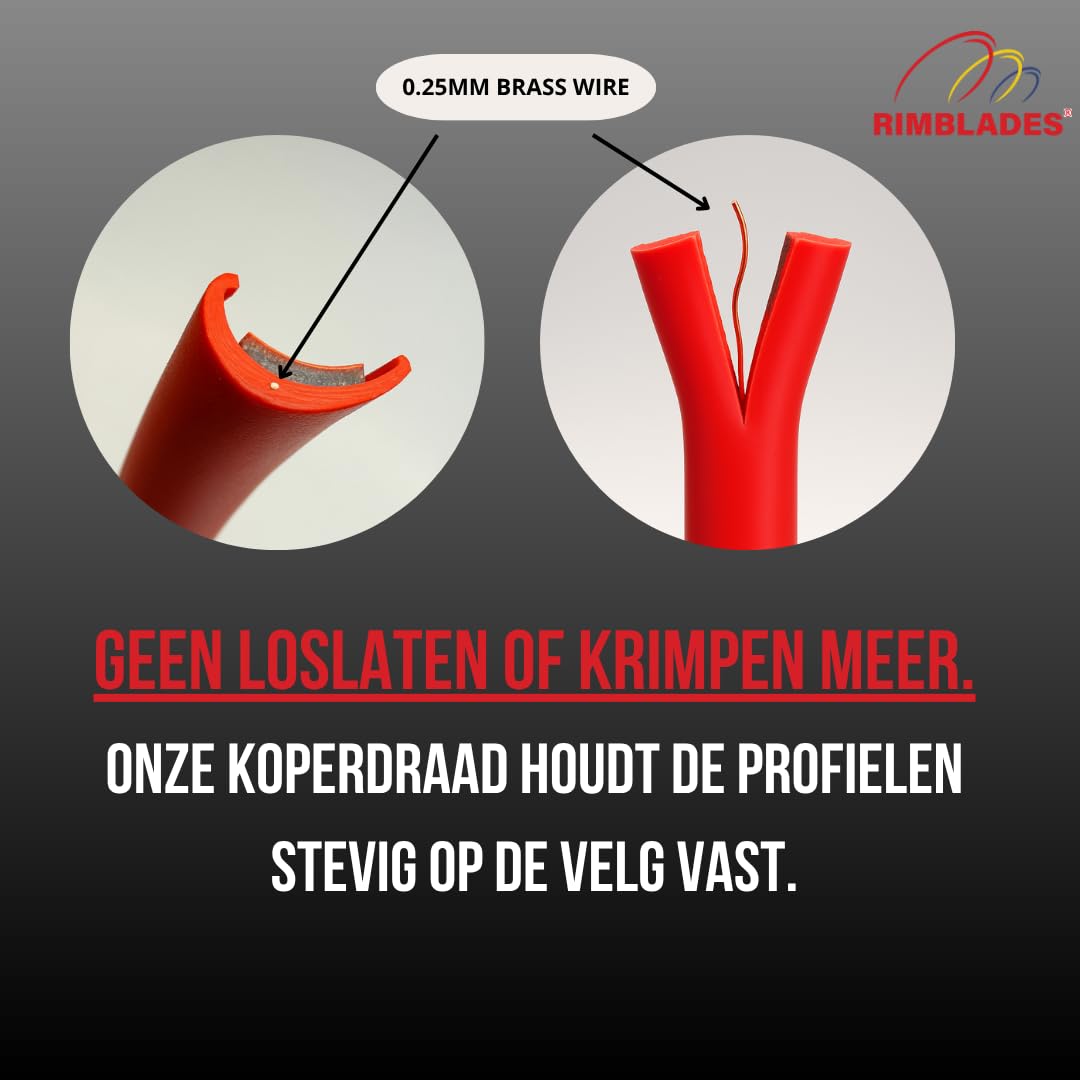 Rimblades Original Grafiet Velgbeschermers – Geschikt voor Velgen tot 24 x 4 | Voor Velgen met Gebogen/Afgeronde Rand | 9 Kleuropties | Eenvoudige
