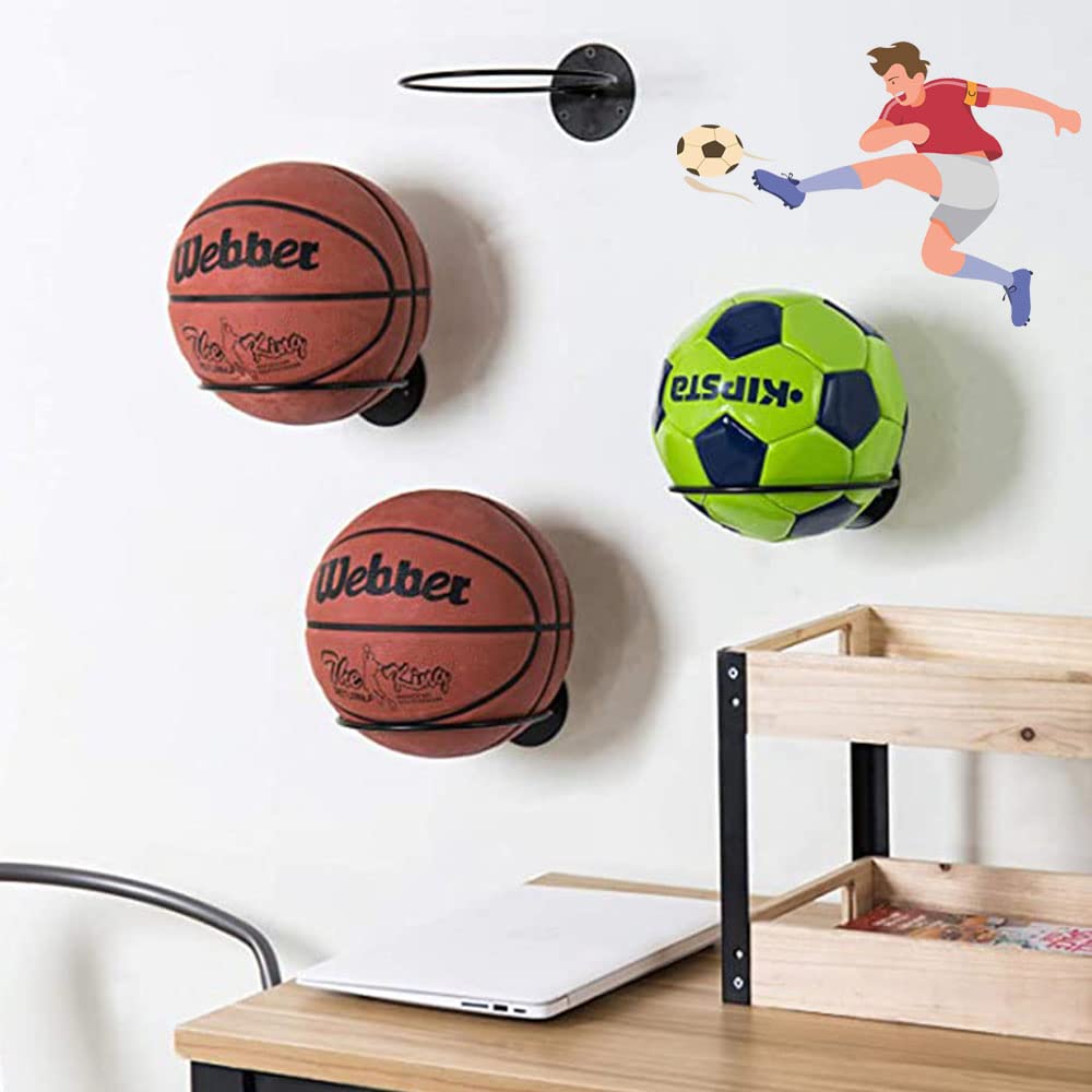 Guidre Soportes de Pared para Pelota de Baloncesto, Soporte de Pelota Deportiva, Soporte de Bola Negro, Soporte de Pelota para Baloncesto, Fútbol, Rugby, Voleibol, Fútbol