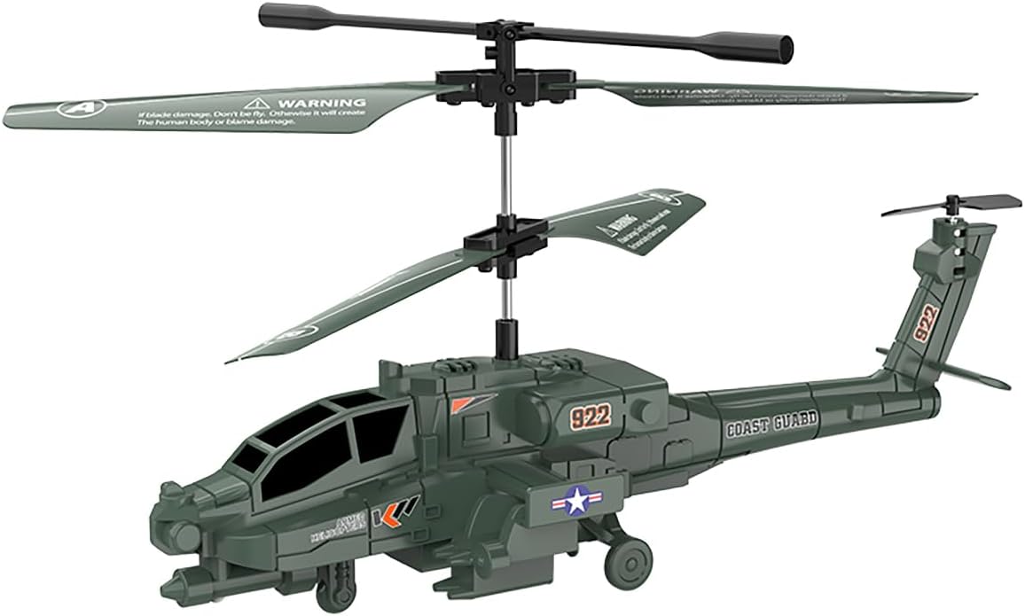 Remote Control RC Helicopter for Kids with Light and Sound, Diecast Military Attack Helicopter, Army Style Model Airplane for Military Lovers to Collect and Gift