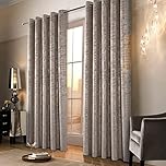 always4u Soft Velvet Curtains 100% Blackout for Window for Bedroom Thermal Gold Foil Printed Shining Luxury Window Treatment Drapes for Living Room 1 Pair Champagne 46 * 90