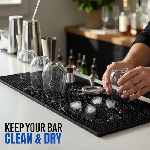 Premium Bar Counter Mats 18"x12", Pack of 2 - Non-Skid Rubber Drying Mats by JAANIS - Used condition - Image 5