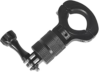 NovelGoal Motorcycle Handlebar Clip Holder 1/4 Screw Bicycle Bike Seatpost Clamp Compatible with Gopro 11 ONE Action Camera Accessories (Black Set)