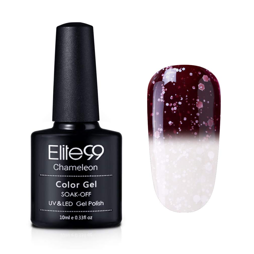 Elite99 Gel Nail Polish, Snowy Thermal Temperature Color Changing Nail Polish, UV LED Soak Off Chameleon Nail Art Gel Polish 10ML 9704