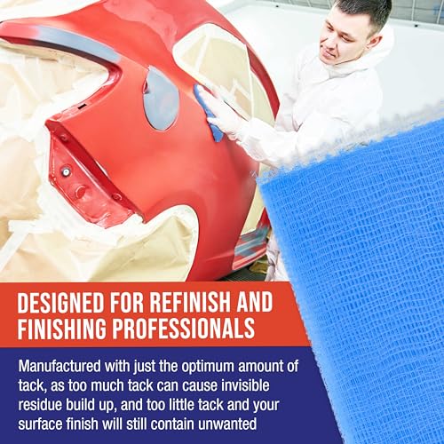 Image of TCP Global - Pure Blue Superior Tack Cloths - Tack Rags (Box of 6) - Automotive Car Painters Professional Grade - Removes Dust, Sanding Particles, Cleans Surfaces - Wax and Silicone Free, Anti-Static