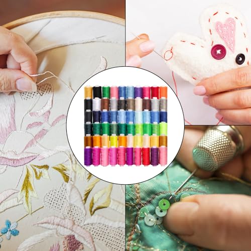 Kit de 60 hilos de coser Tosnail, 400 yardas cada uno miniatura 5