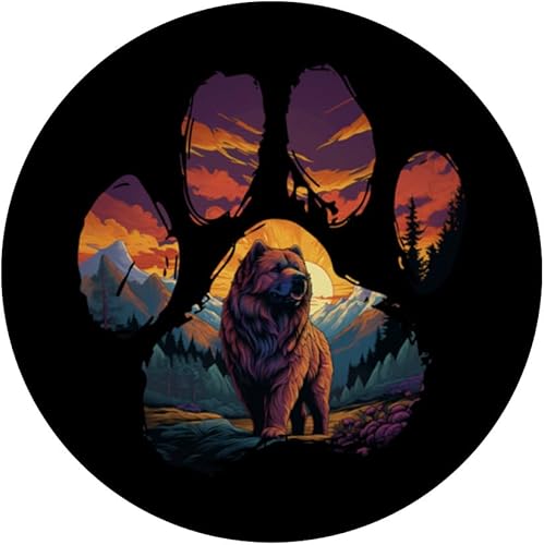 Miniatura 3 de Chow Chow Paw Mountain Design Dog Mom Dad PopSockets Standard PopGrip