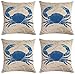 YQGOO Krabbenkissen Kissenbezüge Quadrat für Sofas Betten Stühle Kissenbezug 4er Set, 45 x 45 cm Sofabezug Kissen