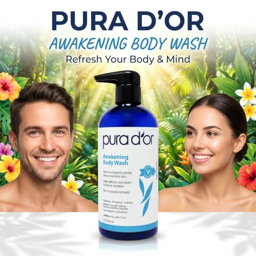 PURA D'OR Awakening Moisturizing Body Wash with Aloe Vera, 16oz - image 2