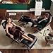 OTDMEL Luxury Top Black Grain Leather Mid Century Chaise Lounge Chair with Ottoman, Premium Handcrafted Walnut Wood, Ergonomic Modern Accent Chair for Living Room Office