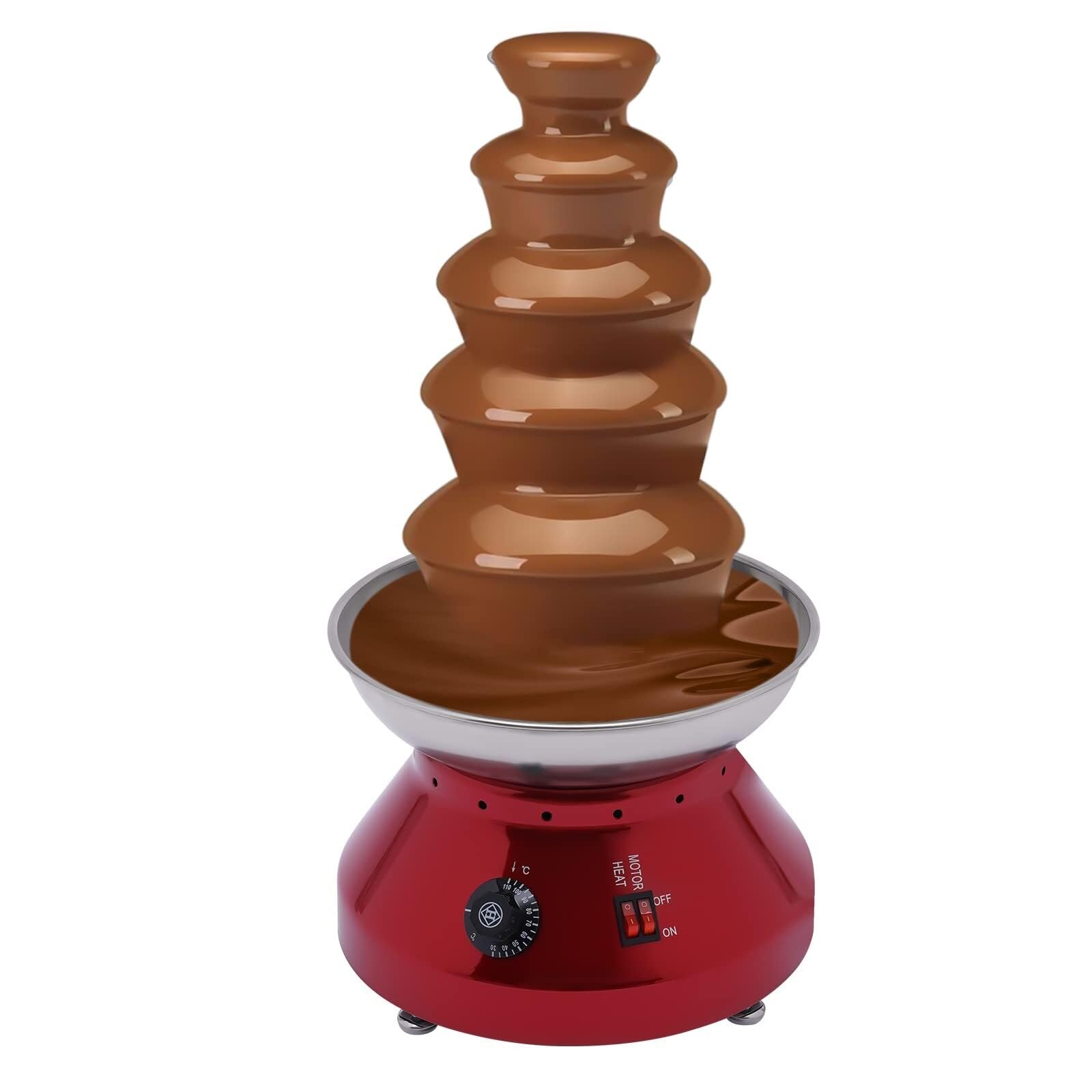 DFEDHF Chocolate Fountain Machine, 5 Tiers Professional Cheese Fountain, Chocolate Fondue Fountain Machine Perfect ForCheese, Chocolate Sauce, Wedding, Party