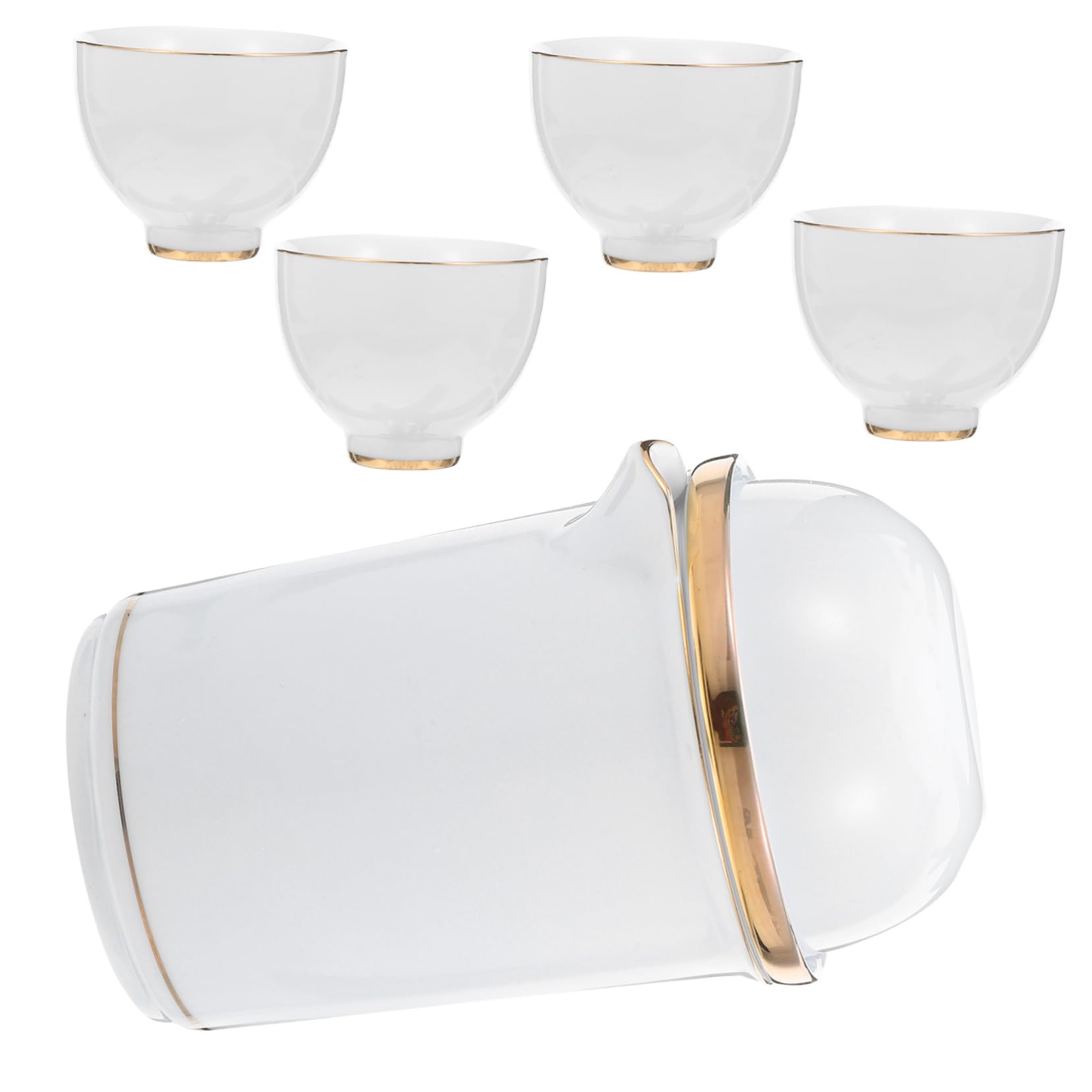 OUNONA Ceramiczny Do Herbaty Kung Fu z Porcelanowym Imbrykiem i Filiżankami z Wytrzymałą Antywstrząsową Torbą Do Podróży Pikniki i Ceremonii Herbacianych Świeżym Powietrzu