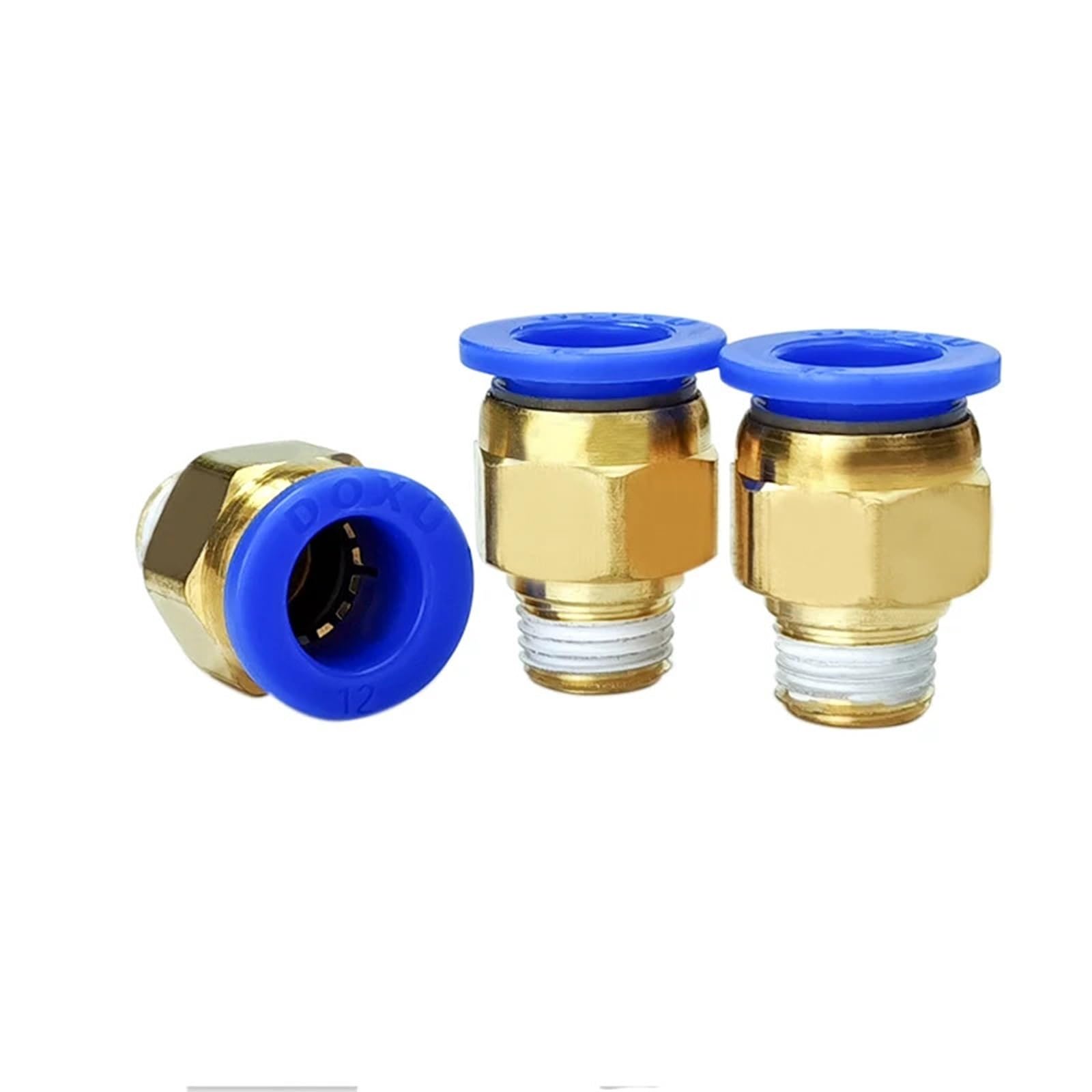 PC12-02 12 mm bis 1/4 Zoll pneumatische Anschlüsse Messing Durchgangsstecker gerade One-Touch-Armaturen 10 Stück