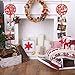 Queekay 2 Pieces Christmas Card Holders Xmas Hanging Photo Display Let It Snow Picture Holders Merry Christmas Wooden Photo Holder with 20 Pieces Red Green Clips for Home Wall Door Window Decoration