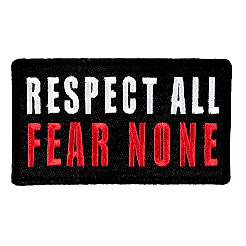 Image of Motohog Unique Embroidered Iron & Sew on Patch (Respect All Fear None) 4.2 x 2.2 Inches