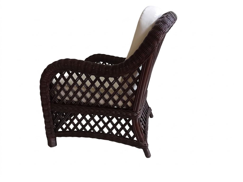 POLTRONA VIMINI RATTAN NATURALE NOCE MIDOLLINO POLTRONA CM 69x78x86 h H VIMINI CON CUSCINI SFODERABILE INTERNO ED ESTERNO GIARDINO