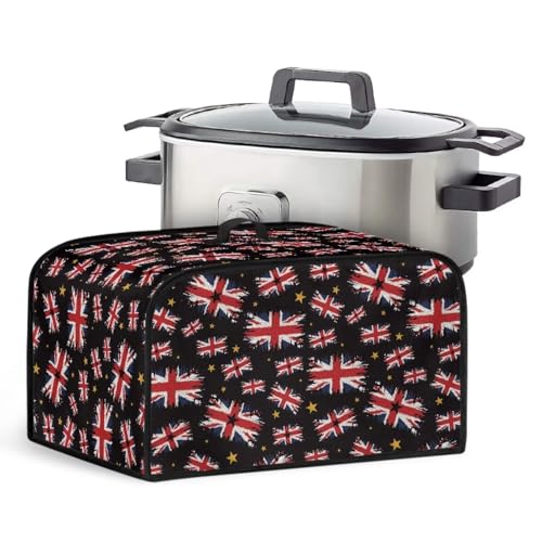 LJMKZJN Air Fryer Cover Dust Cover with Mesh Pocket and Wipe Clean Liner Novelty Slow Cooker Travel Storage Bag for Home Kitchen Dining Room Decorations, British Flag