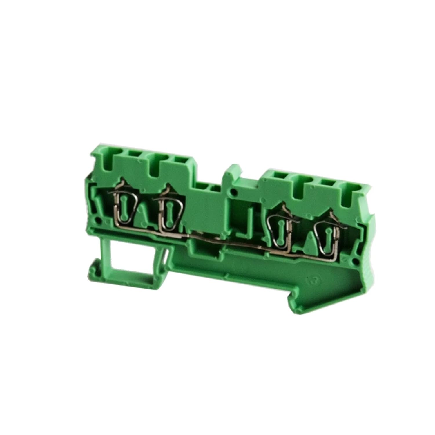 5Pcs Din Rail Terminal Block ST-2.5-Quattro Wire Connector Pull Type 24-12AWG 2.5mm Spring Wiring Terminal Blocks(Green)