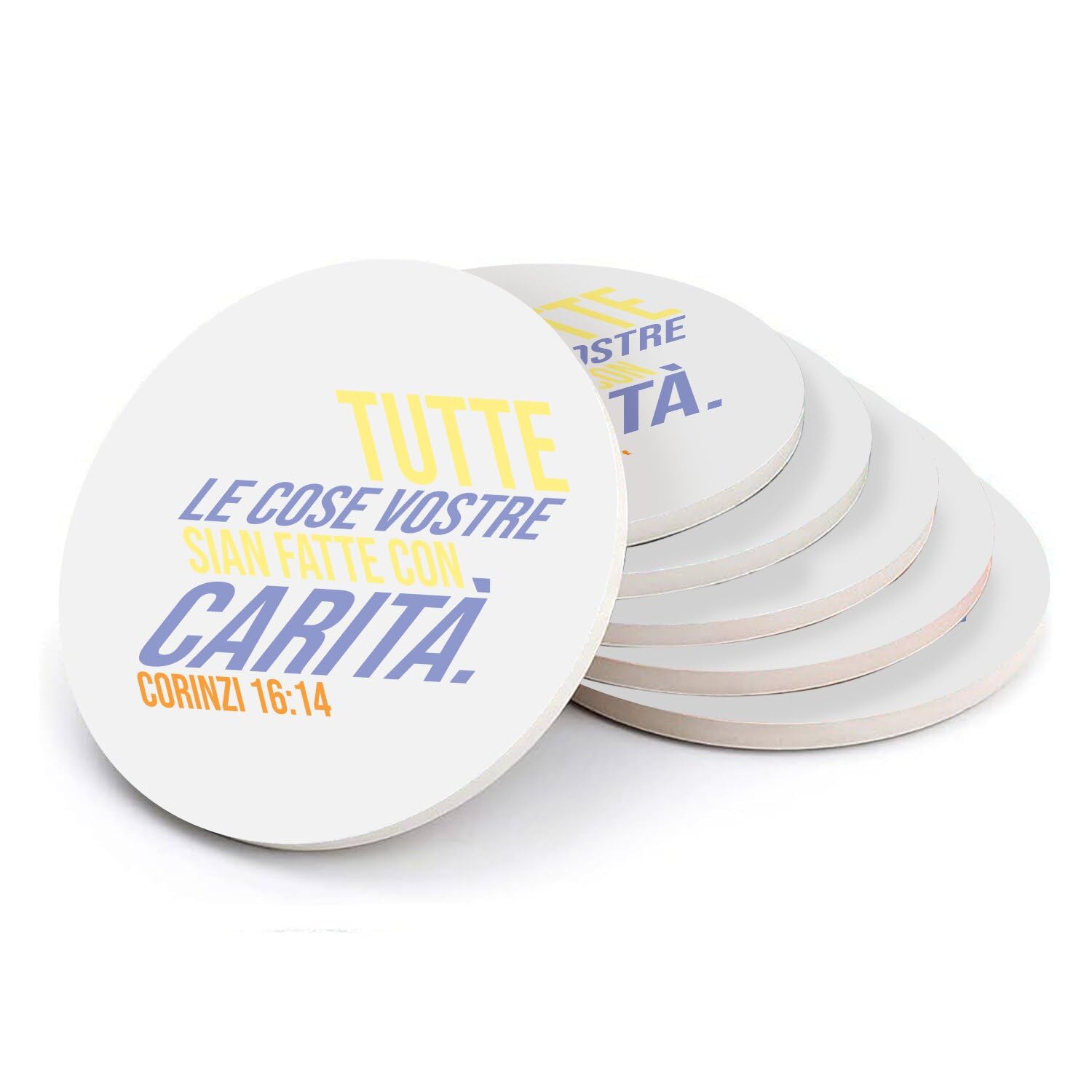 Sous-verre ronds en céramique Corinzi, dessous de verre religieux haut de gamme 108mm