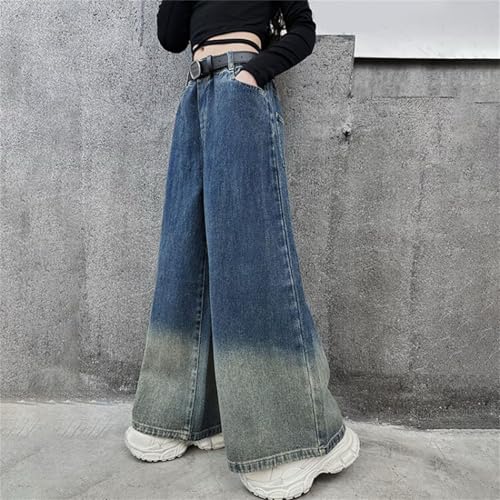 Girls Baggy Jeans Trousers Streetwear Elastic Waist Wide Leg Denim Pants Kids Casual Cargo Pants with Pockets Clothes4