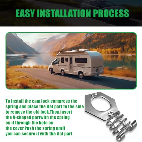 Image of ijuicy 2 PCS RV Water Weater Door Latch Twist Cam Lock Replacement Part, Metal RV Water Heater Cover, Camper Water Heater Door Latch Fastener, Universal RV Replacement Parts (Silver)