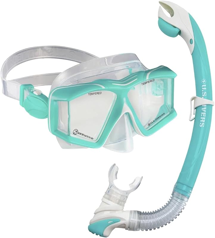 U.S. Divers Sideview II Combo LX 2pc Snorkel TEAL/BEIGE