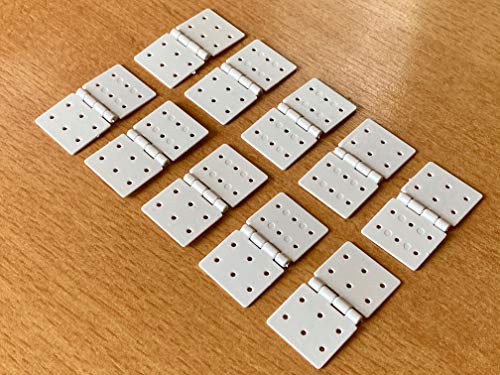 VUNIVERSUM 10x Stück Mini Nylon Scharnier 37x20 mm Ruderscharnier RC Flugzeug Segel Airplane Ruder Aileron Querruder Weiß Modellbau