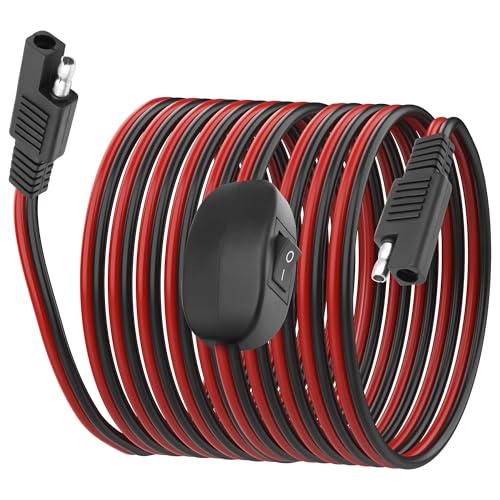Il cavo di prolunga SAE con interruttore ON/OFF può collegare rapidamente batterie da 12 V e pannelli solari, adatto per dispositivi di interfaccia SAE 12-24 V, applicato a batterie, pannelli solari, moto, ATV, RV, trattore, tosaerba, motore di trazione
