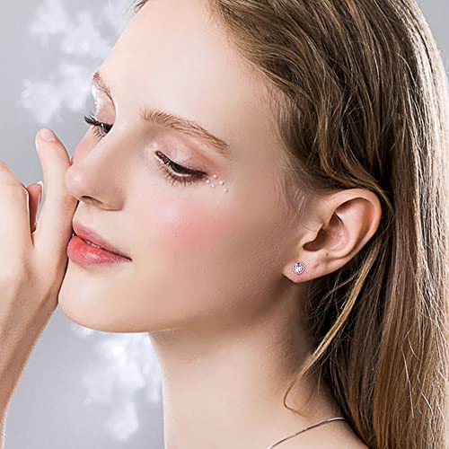 Cassieca 8 Pairs Hypoallergenic Screw Back Earrings For Girls Women 316L Stainless Steel Cz Pearl Heart Flower Turtle Butterfly Stud Earrings Jewelry Gift Women Girl #TOP3