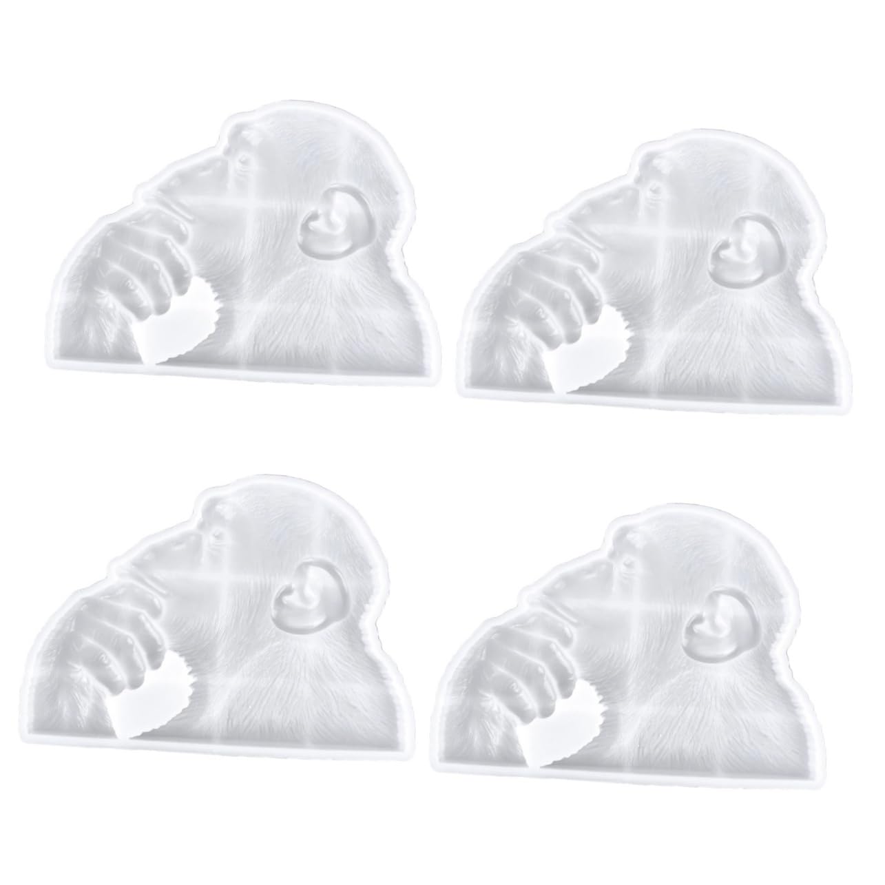Housoutil 4 Pièces Moule Silicone Forme de Moule Diy Flexible pour Décorations Artisanales pour Personnalisées Amusants