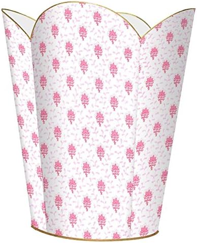 Marye-Kelley WB535-Pink Provencial Print Wastepaper Basket