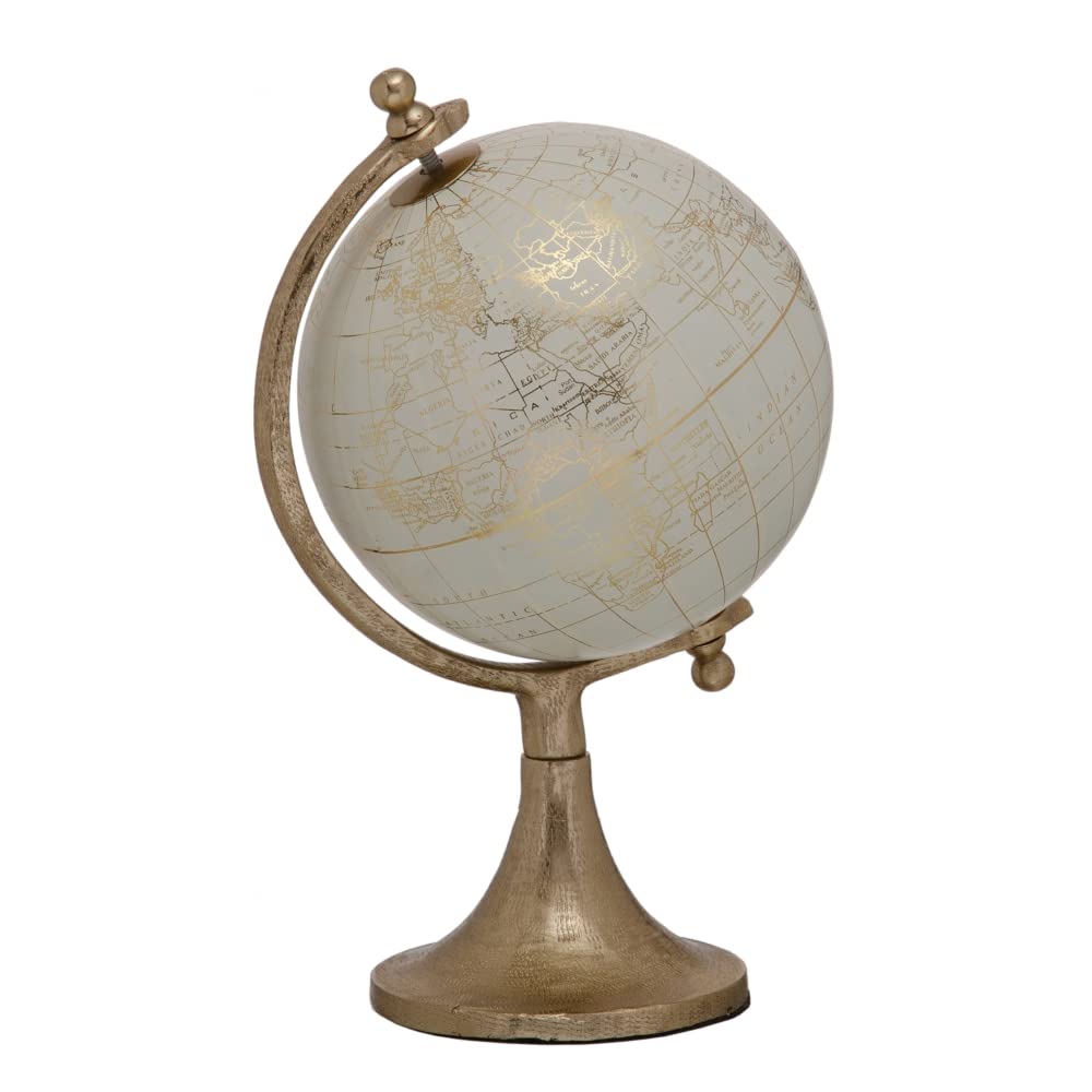 Globe en métal doré au design raffiné de 30 cm pour intérieur moderne