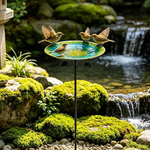 Piquets en métal pour bain d'oiseaux stable qui résiste au vent - 4