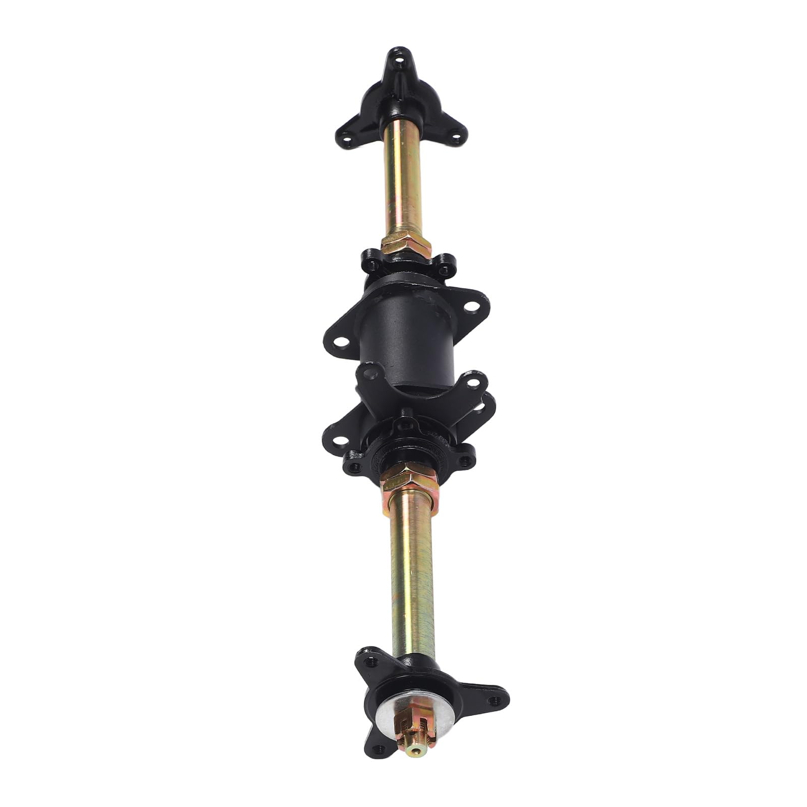 aqxreight Go-Kart-Hinterachse, 610 Mm, Robustes Antriebsachsen-Set aus Stahllegierung mit Kettenrad- und Bremsscheibenhaltern, Nabenflanschen, Kompatibel mit ATV, Drift-Trike, Fahrzeugersatz für Go