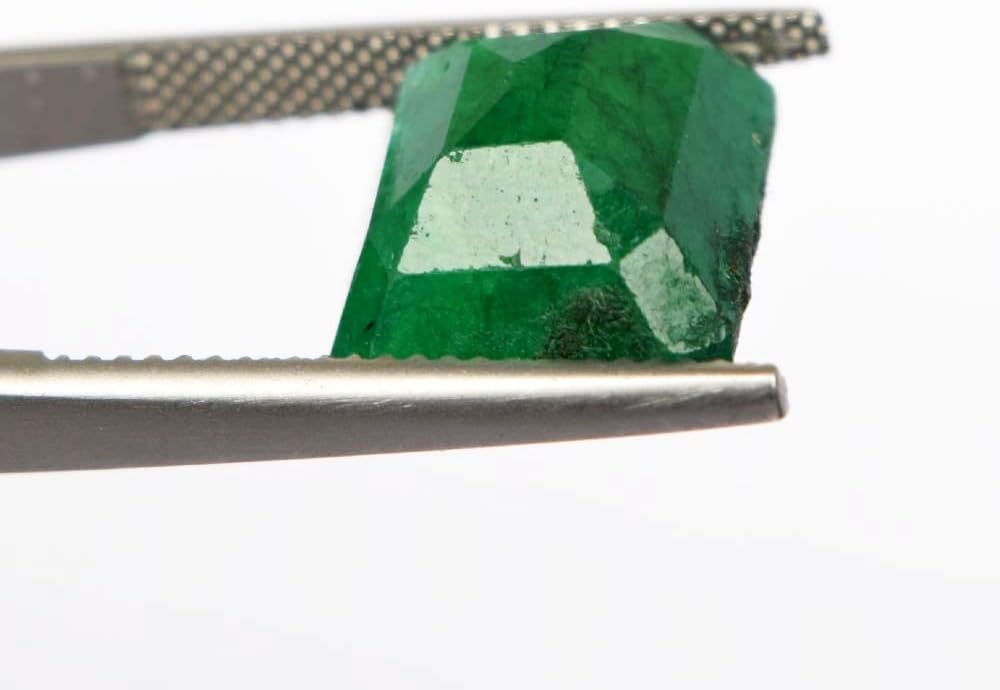 GEMHUB Loose Gemstones Real For Jewelry Making 8.15 Carat Emerald Cut May Birthstone Natural Green Emerald Gemstone for Jewelry Pendants