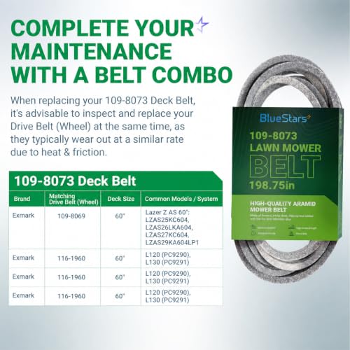 Image of BlueStars 109-8073 Deck Belt | Aramid Cord | 5 /8 x 198.75
