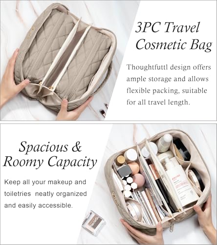 Image of Travel Makeup Bag, Large Capacity Puffy Toiletry & Cosmetic Bag for Women
