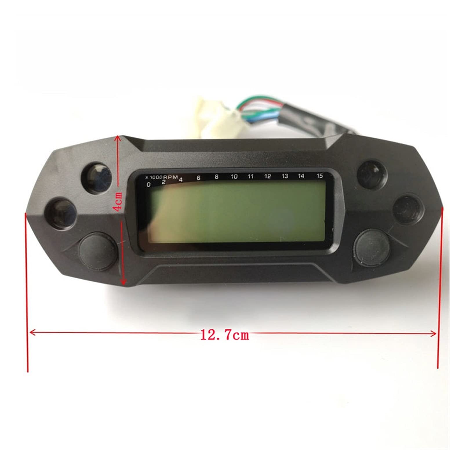 Universal para 1,2,4 Cilindros 1500. 0RPM Motocicleta LCD Speedómetro Digital Electric Mini Mini Ajustable Speed ​​Meter Doodometer (Color : with Sensor)