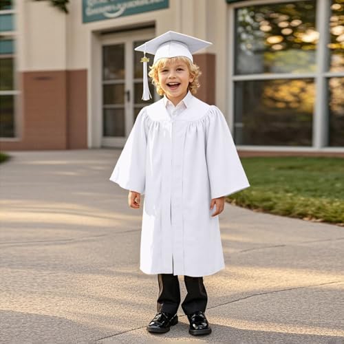 Image of Kindergarten 2025 Graduation Cap and Gown Tassel Sets with Charm 2PCS Graduations Stoles for Kids Grad Party Clothes