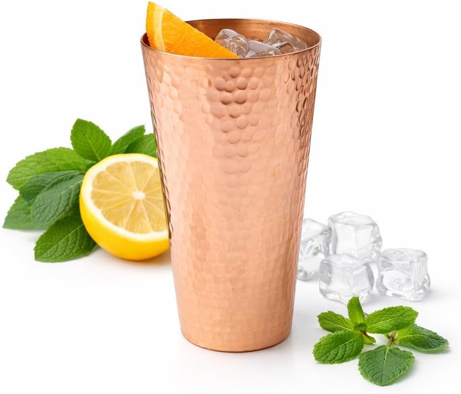 Vasos de cobre martillado Ayurveda estéticos para beber agua pura diario 3