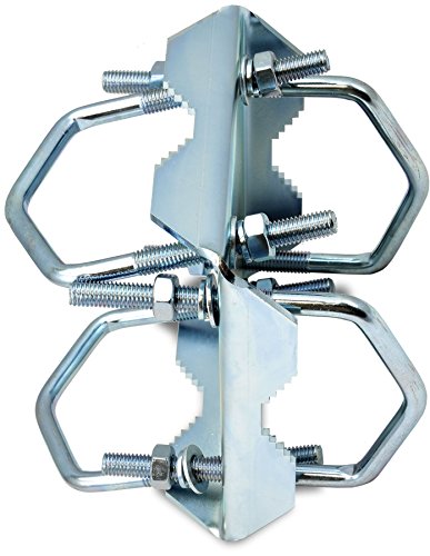 ZTI05 Sat Doppel-Kreuzschelle Mastbefestigung bis 60 mm Rohr verzinkt