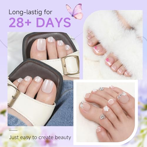 Image of UNA GELLA Toe Nail Tips Squoval, 15 Sizes Half Cover Soft Gel Toenail Tips Square 216pcs Pre-etched Toe Nail Press Ons Clear Acrylic Fake Toe Nails Tips for Nail Extensions DIY Salon for Women