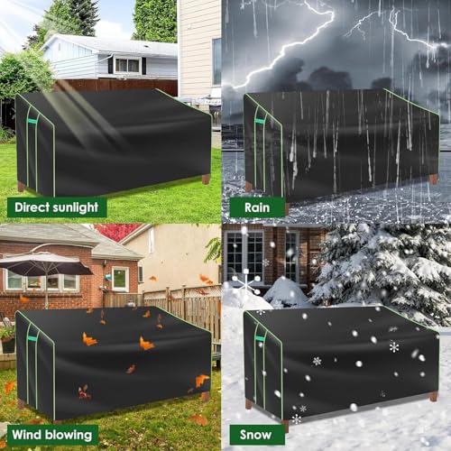 Funda para sofá de dos plazas para exteriores impermeable para banco de patio de jardín 6