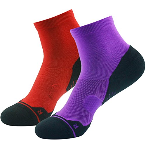 Ankle Running Socks, HUSO Men Women Low Cut Trekking Socks,Compression Athletic Quarter Socks,Racer