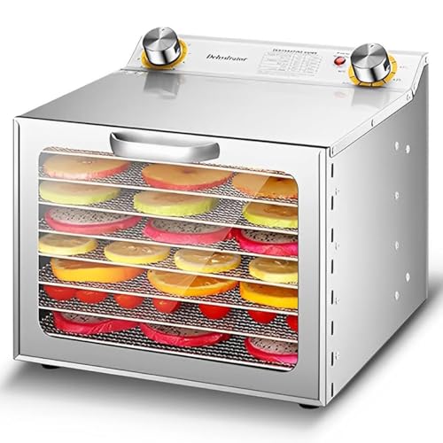 AYCDL Electric Food Dehydrator, 6-Layer Stainless Steel Machine with Timer, Thermostat Control - Ideal for Drying Fruits, Meat, & Dog Treats, Commercial Quality,8layer,8layer