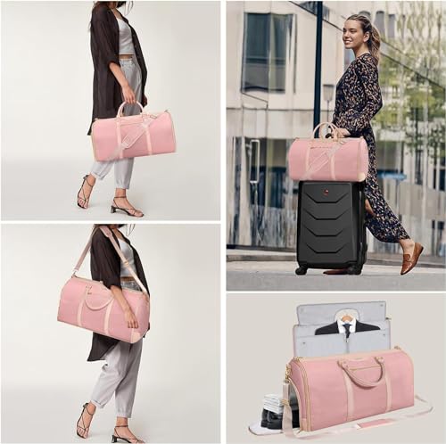 Viralhuntz Travel Bag (45L Capacity), Viralhuntz Large Capacity Multifunctional Storage Bags, Foldie Travel Bag Expandable, Unisex (Pink)4